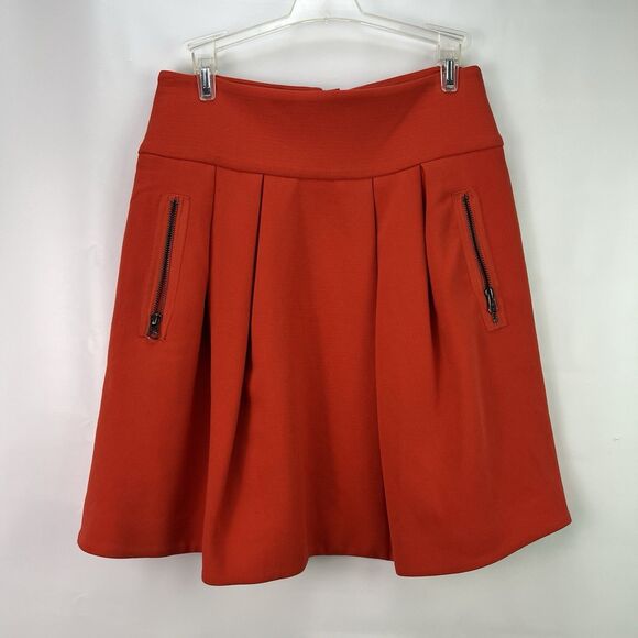 Anthropologie Maeve Red Fit & Flare Skater Style Zipper Pocket Skirt – Size 4 - Picture 1 of 6